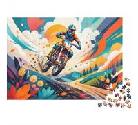 Motorcycle Racing 1000 Pieces Mini Jigsaw Puzzle for Adults | 70x50cm Cardboard, Living Room Decor, Durable Structure, Birthday Gift, Mind Relaxation