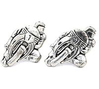 Motorcycle Racing Cufflinks, By Hoardersworld In Fine English Pewter (A), Gift Boxed.