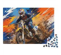 Motorcycle Racing Dirt 1000pcs For Adults Mini Puzzle Challenging | 38x26cm Cardboard Living Room Decor Durable Structure Birthday Gift Stress Relief