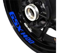 Motorcycle Racing Equipment Accessories Wheel Tire Rim Adhesive Reflective Decal Sticker for Suzuki Gsx GSX1400 1400 Rim Decals(Blu)