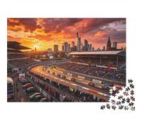 Motorcycle Racing Jigsaw Puzzle 1000 Pieces Recycled Paper Berlin Moto Grid Jigsaw Puzzles Educational Game Challenge Fun Family Game for Adults And Age 10 70x50cm/1000pcs
