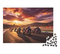 Motorcycle Racing Jigsaw Puzzles 1000 Piece Recyclable Material Moto Grid Puzzle for Adults Great Gift Idea Fun Family Gaming Time Activity 70x50cm/1000pcs