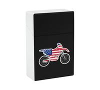 Motorcycle Racing U.S.A Flag Cigarette Case Box Holder Plastic for Women Men Normal Size