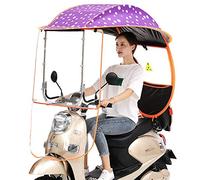 Motorcycle Rain Cover, Universal Electric Cycling Bike Sunshade Rain Cover-Waterproof Battery Car Canopy Umbrella, with PVC Windshield
