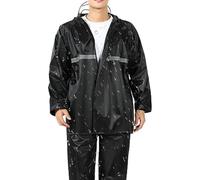 Motorcycle Rain Suit Reflective Waterproof Hood Jacket Pants | Waterproof Rain Jacket Weatherproof Reflective Breathable Equipment Men Women Adults Outdoor All Season Riding