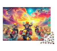 Motorcycle Rally Jigsaw Puzzles for Adults The Impossible Challenge 1000 Piece Cute Difficult Hard Jigsaw Puzzles for Man And Woman with Letters on Back 70x50cm/1000pcs