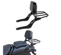Motorcycle Rear Backrest Seat Pad with Luggage Rack for Rebel CMX500 CMX300 2017-2024, PSLER Passenger Backrest Sissy Bar with Cargo Support Racking Motorbike Accessories