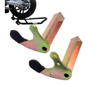 Motorcycle Rear Bracket - 2 Piece Motorcycle Rear Wheel V Bracket with Rubber Guard | Heavy Duty Motorcycle Stand Accessory | Kickstand Hooks