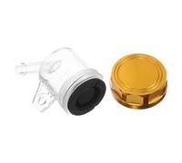 Motorcycle Rear Brake Reservoir Master Cylinder Large Oil Cup | Aluminum Plastic Iron Build, Golden Finish, Leakproof Design, Stable Feel for Motorcycle Maintenance and Off-road Use