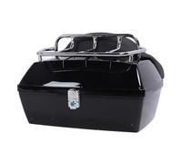 Motorcycle Rear Case 48L Durable Storage Box with Lock for Cruisers and Motorcycles ABS Plastic Black (Black)