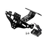 motorcycle rear license plate holder FOR SR50 SR50MY 2014-2019 2020 2021 2022 2023 Motorcycle License Number Plate Holder Frame Adjustable With LED Light(Black)
