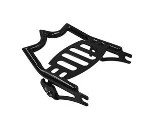 Motorcycle Rear Luggage Cargo Rack For Touring For Road For King For For Glide 2009-2024 Motorcycle Chrome Solid Steel Crown Style Luggage Rack(Black)