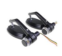 Motorcycle Rear Mirror 1 Pair 7/8" 22mm Universal Motorcycle Rear View Handle Bar End Side Rearview Mirrors With Turn Signals Light Side Mirrors