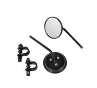 Motorcycle Rear Mirror Motorbike Rearview Mirrors Pair Motorcycle Handlebar Rear View Mirrors Round Convex Clip-On 22-25mm For Chopper Cafe