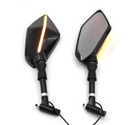 Motorcycle Rear Mirror With Light 8 10MM Side Mirror Universal For Aprilia For SR 50 125 For Kymco CT250 For Downtown Mirror Set(Carbon fiber color)