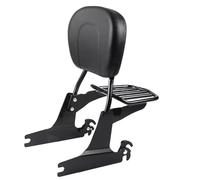 Motorcycle Rear Rack For LowRider For Street For Bob For FXDB For Super For Glide For SwitchBack For FLD Chrome Rear Sissy Bar Luggage Rack Backrest Passenger Pad Rear Luggage(Black)
