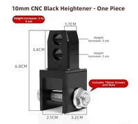 Motorcycle Rear Shock Riser 10mm Adjustable Lift Pad | CNC aluminum alloy, rust-resistant anodized finish, fits most motorcycles, for scooters, electric bikes(Black)