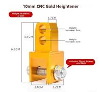Motorcycle Rear Shock Riser 10mm Adjustable Lift Pad | CNC aluminum alloy, rust-resistant anodized finish, fits most motorcycles, for scooters, electric bikes(Yellow)