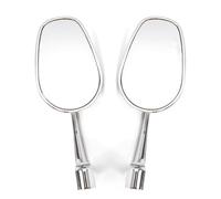 Motorcycle Rear Side Mirror Motorcycle Chrome 8mm 10mm Rearview Mirror Universal Oval Mirror Multi Angle Adjustment Mirror Motorbike Rearview Mirror Accessories