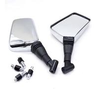 Motorcycle Rear View 8 10mm Retro Motorcycle Rear Mirror chrome Black Motorbike Rearview Mirror Universal For Kawasaki ER6N ER6F Mirrors(Chrome)