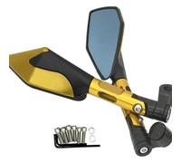 Motorcycle Rear View Aluminum Alloy Side Rearview Mirrors Handlebar Universal，Compatible For Kawasaki，Z900 Z900RS Z800 Z1000 Motobiker ATV(Yellow)