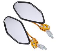 Motorcycle Rear View Mirror 360 Degree Rotating Adjustable Golden | Aluminum Alloy and Plastic Build, High-definition Viewing, Broader Visibility for City Traffic Riding