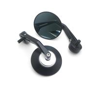 Motorcycle Rear View Mirror Black CNC Round Handlebar End Side Mirror For For Mondial For HPS 125 For HPS 300 Motorcycle Handlebar End Mirrors(Black and Silver)