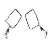 Motorcycle Rear View Mirror Chrome Mirror Motorcycle Accessories 10mm Universal Rectangle Electric Scooter Motor Cruisers Choppers Side Rearview