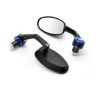 Motorcycle Rear View Mirror For Kawasaki ZXR400 For Ninja GPZ500 EX500 650R ER6F ER6N Smoke Blue Glass Lens Adjustable(Blue)