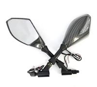 Motorcycle Rear View Mirror Motorcycle LED Side Mirrors With Turn Signal Indicator 10mm Rearview Mirror Lights Bar End Mirrors