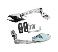 Motorcycle Rear View Mirrors 2Pcs Motorcycle Rear View Side Mirrors Motorcycle Mirrors For GSXR 600 750 Adjustable Black Sliver