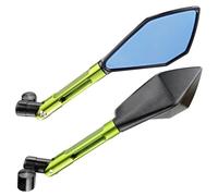 Motorcycle Rear View Mirrors 8mm 10mm Screw Motorbike Universal Side Mirrors Reversing Auxiliary Rearview Accessories Motorcycle Replacement Parts Handlebar Mirrors(Long Green Black)