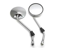 Motorcycle Rear View Mirrors Motorbike Handlebar Mirror Pair Motorcycle Scooter Mirrors Universal Rear View 8mm Thread Round Oval Convex