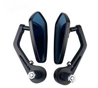 Motorcycle Rear View Mirrors Motorcycle Handle Bar End Mirror 7 8" 22 Mm Side Rearview Mirrors Smoke Blue Lens(Gold)