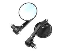 Motorcycle Rear View Mirrors Pair 7/8" 22mm Motorcycle Rear View Mirrors Motorbike Retro Round Handlebar End Side Mirror for Scooters ATV Anti-glare