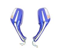 Motorcycle Rear View Mirrors Side Rearview Integrated Turn Signals Amber Light Handlebar Mirrors