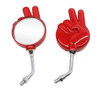 Motorcycle Rear View Mirrors - Universal Metal Scissor Hand Mirror Pair | 10mm Thread Electric Bike Modification | Red Black Handlebar Reflective Accessory For All Models