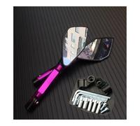 Motorcycle Rear View Mirrors Universal Motorcycle Rearview Mirrors CNC Aluminum Blue Lens Anti-glare Side Mirrors Handlebar End Mirror Rear View Accessories
