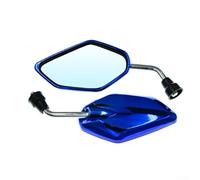 Motorcycle Rear View Mirrors with High-Definition Glass, Adjustable for General Fit - fit for Most Motorbikes, ABS + Metal Construction,(blue)