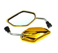 Motorcycle Rear View Mirrors with High-Definition Glass, Adjustable for General Fit - fit for Most Motorbikes, ABS + Metal Construction,(gold)