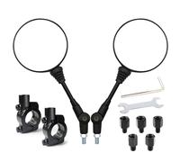 Motorcycle Rear View Side Mirrors, Round Foldable With 10mm Clockwise Bolt, 7/8" Handle Bar Mount Clamp Compatible with Bike, Motorcycle, Scooter, Atv, Etc.