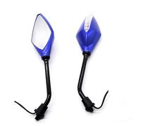 Motorcycle Rear View With LED Turn Signal Light Motorcycle Rearview Mirror 8 10MM Universal For Kawasaki Z750 Mirrors(Blue)