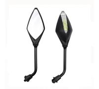 Motorcycle Rear View With LED Turn Signal Light Motorcycle Rearview Mirror 8 10MM Universal For NMAX 125 155 Tenere 700 Mirrors(Black)