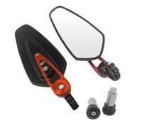 Motorcycle Rearview 1 Pair 7/8" 22mm Universal Motorcycle Aluminum Rear View Handle Bar End Side Rearview Mirrors Motorbike Mirrors(Orange)