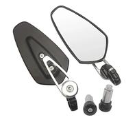 Motorcycle Rearview 1 Pair 7/8" 22mm Universal Motorcycle Aluminum Rear View Handle Bar End Side Rearview Mirrors Motorbike Mirrors(Silver)