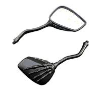Motorcycle Rearview 2pcs Universal Motorcycle Rearview Mirror With 8mm 10MM Screw Aluminium Alloy Scooter Skeleton Skull Hand Refit Motorbike Mirrors Side(B)