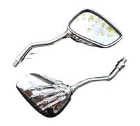 Motorcycle Rearview 2pcs Universal Motorcycle Rearview Mirror With 8mm 10MM Screw Aluminium Alloy Scooter Skeleton Skull Hand Refit Motorbike Mirrors Side(A)