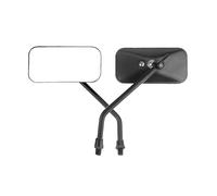 Motorcycle Rearview 8 10mm Motorcycle Rearview Mirror Retro Square Metal Side Convex Mirrors Universal Rear View Mirror(Black)