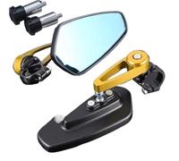 Motorcycle Rearview Fit For Sur Ron Surron Light Bee S X Handlebar Rearview Mirror Retro Round Side Mirror Motorbike Convex Lens Motorbike Side Mirrors(Golden)