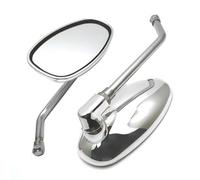Motorcycle Rearview For 150 For Baron For BMS For Retro For Lance For Vintage Scooter Rear View Mirrors Chrome Oval 10mm M10 Thread Motorcycle Mirrors